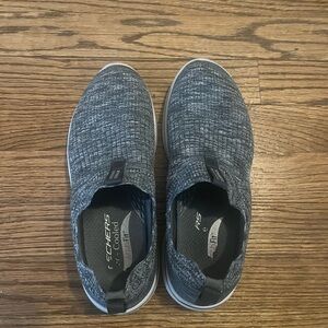 Skechers Grey Slip-On Comfort Sneakers